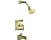 Kohler Memoirs Stately K-T461-4S-AF French Gold Rite-Temp Pressure Balancing Tub & Shower Trim with Stately Lever Handles