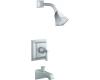 Kohler Memoirs Stately K-T461-4S-G Brushed Chrome Rite-Temp Pressure Balancing Tub & Shower Trim with Stately Lever Handles