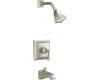 Kohler Memoirs Stately K-T461-4V-BN Brushed Nickel Rite-Temp Pressure Balancing Tub & Shower Trim with Stately Deco Lever Handles