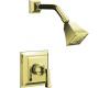 Kohler Memoirs Stately K-T462-4V-AF French Gold Rite-Temp Pressure Balancing Shower Trim with Stately Deco Lever Handles