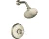 Kohler Memoirs Classic K-T465-3C-BN Brushed Nickel Rite-Temp Pressure Balancing Shower Trim with Cross Handle