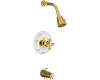 Kohler IV Georges Brass K-T6808-3D-BV Brushed Bronze Rite-Temp Tub & Shower Trim Kit with Cross Handle