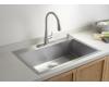 Kohler K-3821-4 Vault Large Single Kitchen Sink with Four-Hole Faucet Drilling