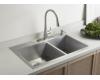 Kohler K-3823-4 Vault Offset Kitchen Sink with Four-Hole Faucet Drilling