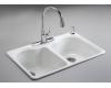 Kohler Hartland K-5818-1-R1 Roussillon Red Self-Rimming Kitchen Sink with Single-Hole Faucet Drilling