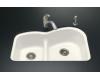 Kohler Woodfield K-5839-5U-NY Dune Smart Divide Undercounter Kitchen Sink with Medium/Large Basins and Five-Hole Faucet Drilling