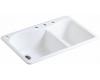 Kohler Lawnfield K-5841-4-20 Suede Self-Rimming Offset Double Basin Sink with 4-Hole Faucet Drilling
