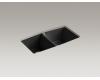 Kohler Brookfield K-5846-5U-7 Black Black Under-Mount Double-Bowl Kitchen Sink