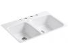 Kohler Brookfield K-5898-4-20 Suede Tile-In Kitchen Sink with Four-Hole Faucet Drilling