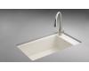 Kohler Indio K-6410-1-47 Almond Undercounter Single Basin Sink with Single-Hole Faucet Drilling