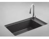 Kohler Indio K-6410-1-58 Thunder Grey Undercounter Single Basin Sink with Single-Hole Faucet Drilling