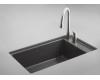 Kohler Indio K-6410-2-58 Thunder Grey Undercounter Single Basin Sink with Two-Hole Faucet Drilling