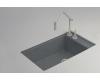 Kohler Indio K-6410-2K-FT Basalt Undercounter Single-Basin Sink with Two-Hole Faucet Drilling