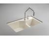 Kohler Indio K-6411-2K-20 Suede Undercounter Double Offset Basin Kitchen Sink with Two-Hole Faucet Drilling