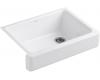 Kohler Whitehaven K-6486-7 Black Black Self-Trimming Apron Front Single-Basin Sink with Short Apron