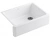 Kohler Whitehaven K-6487-0 White Self-Trimming Apron Front Single-Basin Sink with Tall Apron