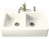 Kohler Hawthorne K-6534-3-RR Ember Apron-Front, Tile-In Kitchen Sink with Three-Hole Faucet Drilling