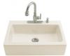 Kohler Dickinson K-6546-3-NY Dune Apron-Front, Tile-In Kitchen Sink with Three-Hole Faucet Drilling