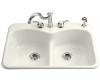 Kohler Langlade K-6626-2-NY Dune Smart Divide Self-Rimming Kitchen Sink with Two-Hole Faucet Drilling and Single Accessory Hole Drilling