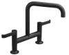 Kohler Torq K-6125-4-BL Matte Black Deck-Mount Bridge Kitchen Faucet