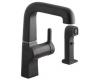 Kohler Evoke K-6336-BL Matte Black Secondary Single Control Kitchen Sink Faucet with Sidespray