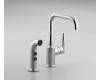 Kohler Purist K-7511-BL Matte Black Secondary Faucet with Swing Spout and Spray
