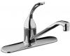 Kohler Coralais K-P15171-FL-CP Polished Chrome Single-Control Kitchen Faucet with Escutcheon, Loop Handle and 10" Swing Spout