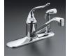 Kohler Coralais K-P15173-F-CP Polished Chrome Single-Control Kitchen Faucet with Sidespray Through Escutcheon and 8-1/2" Swing Spout