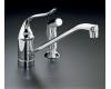Kohler Coralais K-P15176-P-CP Polished Chrome Single-Control Kitchen Sink Faucet, 8-1/2" Swing Spout and Sidespray
