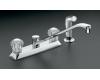 Kohler Coralais K-P15253-4-CP Polished Chrome Kitchen Sink Faucet with Sculptured Acrylic Handles, 7-5/8" Swing Spout and Sidespray