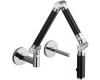 Kohler Karbon K-6228-C12-CP Polished Chrome Wall-Mount Kitchen Faucet with Black Tube