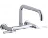 Kohler Purist K-7549-4-CP Polished Chrome Wall-Mount Bridge Faucet