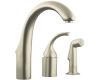 Kohler Forte K-10441-BN Vibrant Brushed Nickel Entertainment Remote Valve Sink Faucet with Sidespray