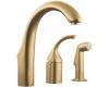 Kohler Forte K-10441-BV Vibrant Brushed Bronze Entertainment Remote Valve Sink Faucet with Sidespray