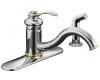Kohler Fairfax K-12172-CB Polished Chrome with Vibrant Polished Brass Accents Single-Control Kitchen Sink Faucet with Sidespray