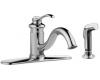 Kohler Fairfax K-12172-CP Polished Chrome Single-Control Kitchen Sink Faucet with Sidespray