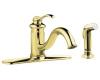 Kohler Fairfax K-12172-PB Vibrant Polished Brass Single-Control Kitchen Sink Faucet with Sidespray