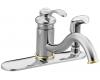 Kohler Fairfax K-12173-CB Polished Chrome with Vibrant Polished Brass Accents Single-Control Kitchen Sink Faucet with Sidespray