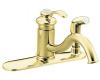 Kohler Fairfax K-12173-PB Vibrant Polished Brass Single-Control Kitchen Sink Faucet with Sidespray