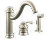 Kohler Fairfax K-12185-BN Vibrant Brushed Nickel Single-Control Remote Valve Kitchen Sink Faucet with Sidespray and Lever Handle