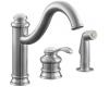 Kohler Fairfax K-12185-G Brushed Chrome Single-Control Remote Valve Kitchen Sink Faucet with Sidespray and Lever Handle