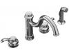 Kohler Fairfax K-12231-CP Polished Chrome High Spout Kitchen Sink Faucet with Matching Sidespray and Lever Handles