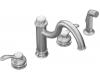 Kohler Fairfax K-12231-G Brushed Chrome High Spout Kitchen Sink Faucet with Matching Sidespray and Lever Handles