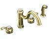 Kohler Fairfax K-12231-PB Vibrant Polished Brass High Spout Kitchen Sink Faucet with Matching Sidespray and Lever Handles