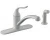 Kohler Coralais K-15072-P-0 White Decorator Kitchen Sink Faucet with Sidespray and Lever Handle