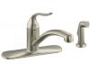 Kohler Coralais K-15072-P-BN Vibrant Brushed Nickel Decorator Kitchen Sink Faucet with Sidespray and Lever Handle
