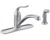 Kohler Coralais K-15072-P-G Brushed Chrome Decorator Kitchen Sink Faucet with Sidespray and Lever Handle