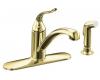 Kohler Coralais K-15072-P-PB Vibrant Polished Brass Decorator Kitchen Sink Faucet with Sidespray and Lever Handle