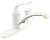 Kohler Coralais K-15073-P-0 White Decorator Kitchen Sink Faucet with Sidespray and Lever Handle