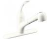 Kohler Coralais K-15160-L-0 White Single-Control Pullout Spray Kitchen Sink Faucet with Sprayhead and Loop Handle